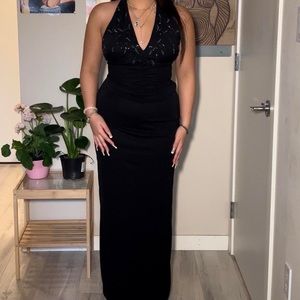 ✨Black Halter Prom Dress🖤